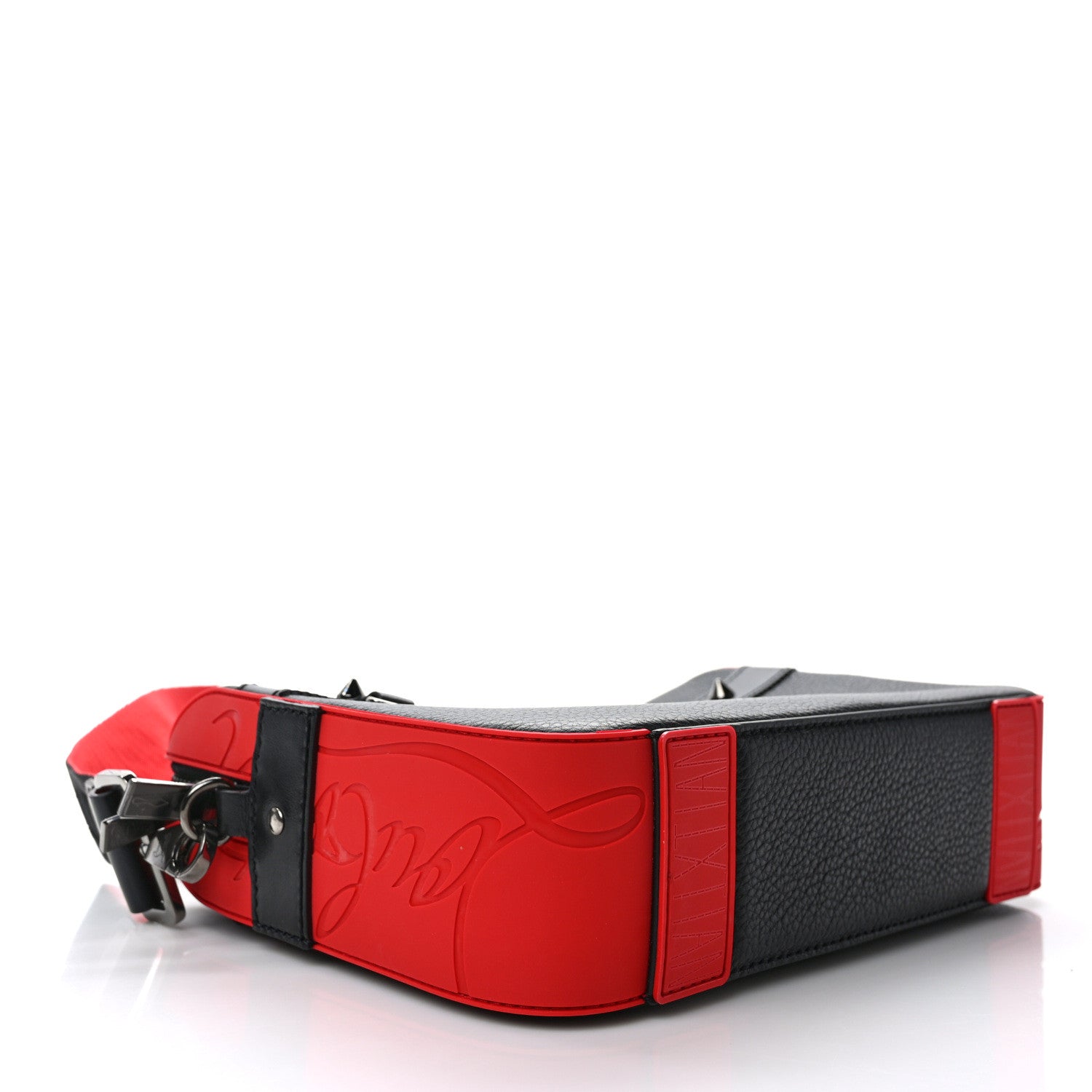 Christian Louboutin Calfskin Empire Rubber Ruisbuddy Messenger Bag Black Loubi 4 of 10