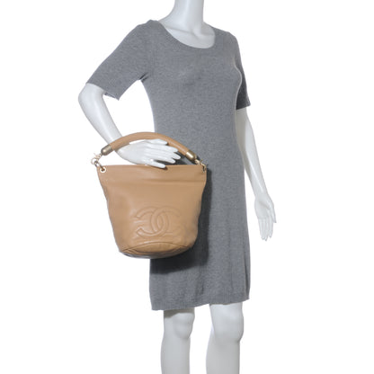 Chanel Calfskin CC Bucket Bag Beige 2 of 9