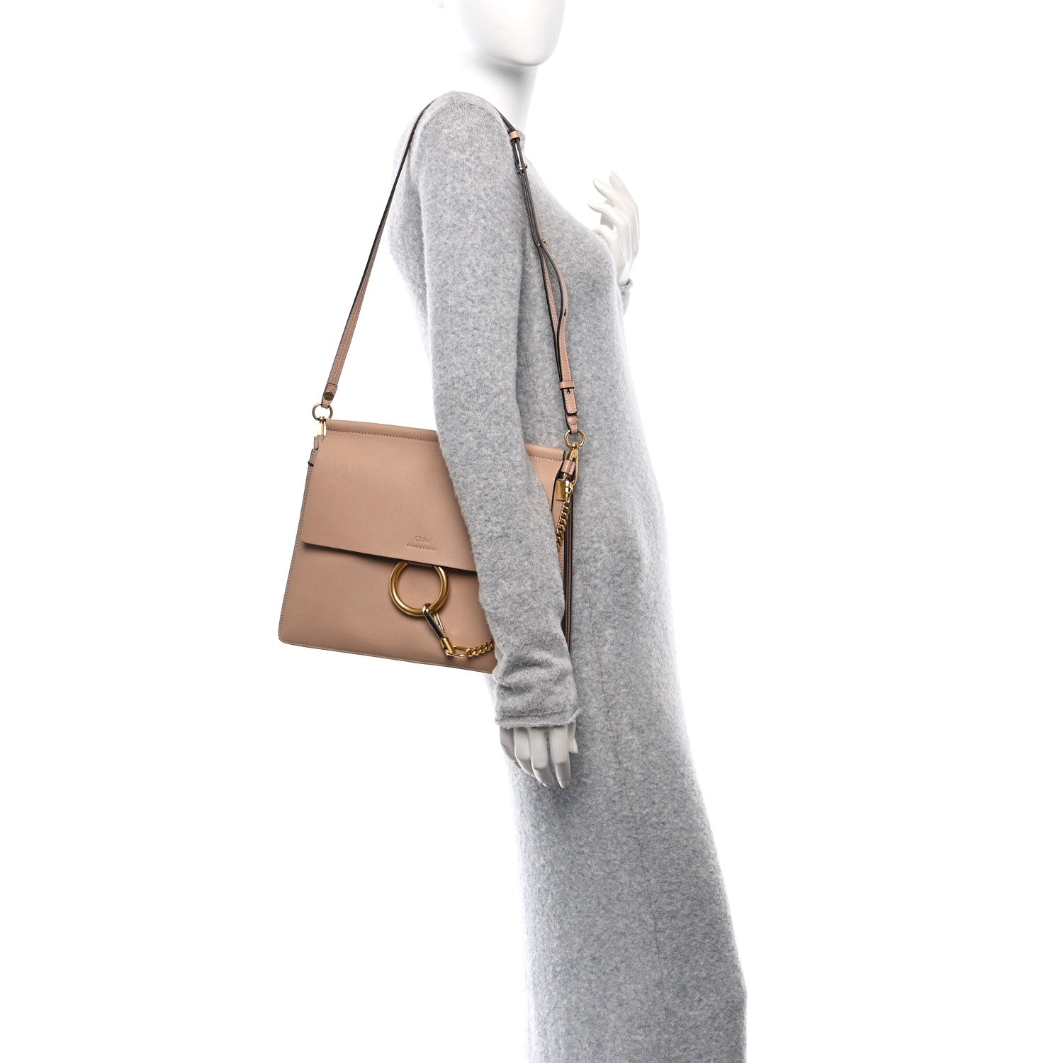 Chloe Calfskin Medium Faye Shoulder Bag Biscotti Beige 2 of 12