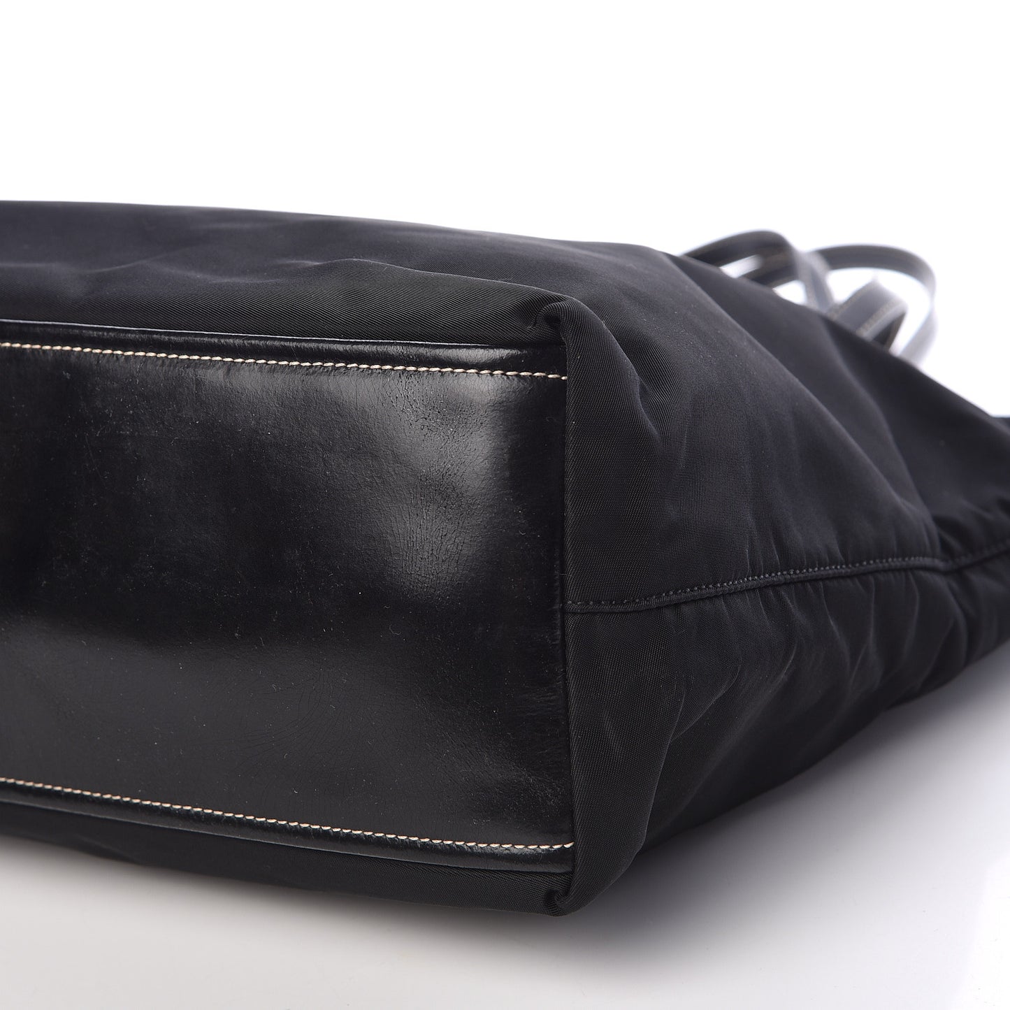 Tessuto Nylon Soft Calf Tote Nero Black