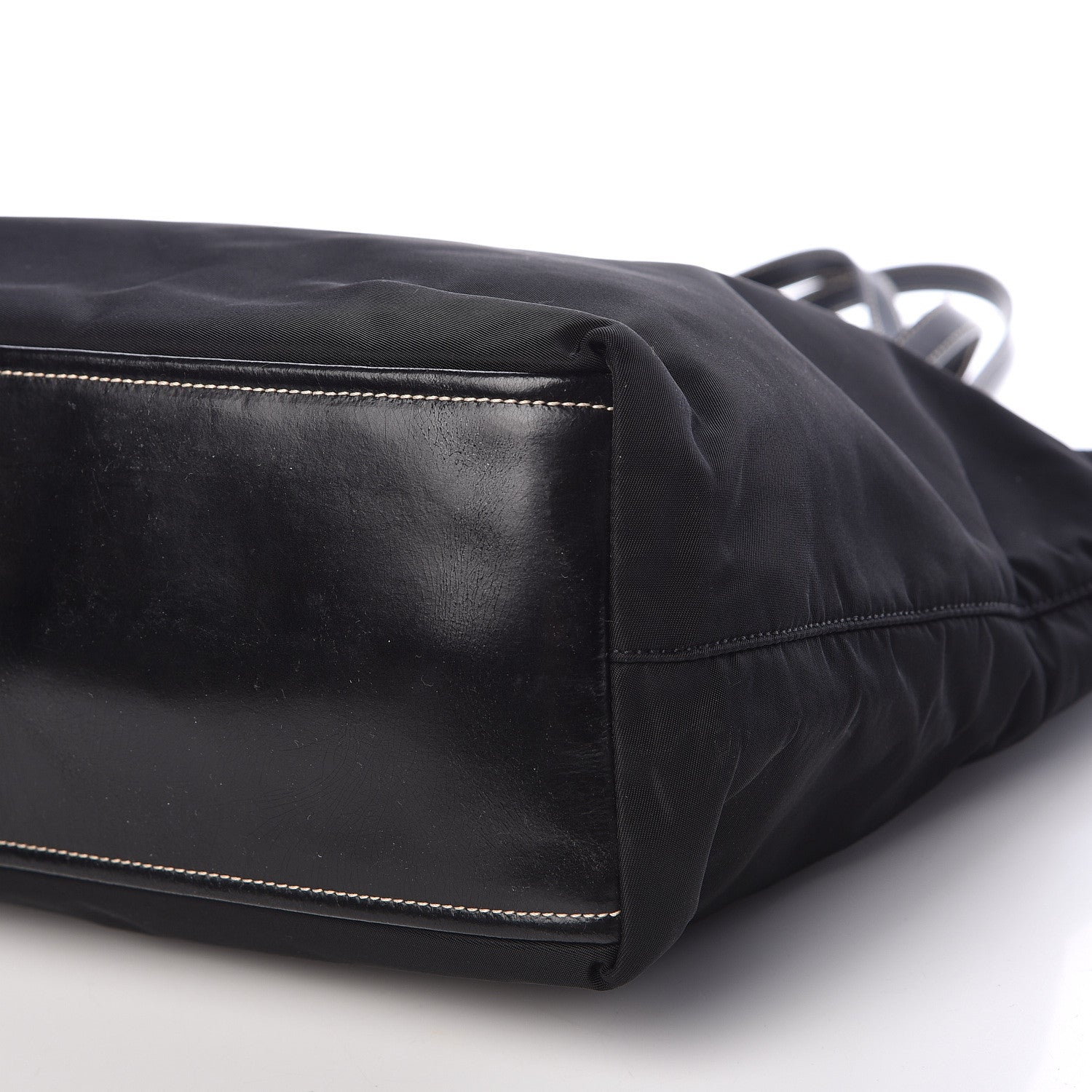 Prada Tessuto Nylon Soft Calf Tote Nero Black 10 of 11