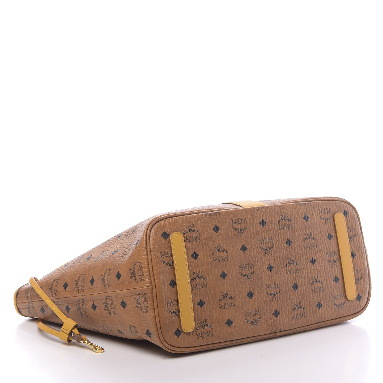 MCM Visetos Medium Liz Reversible Shopper Tote Cognac Yellow 7 of 16