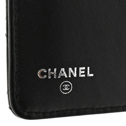 Chanel Lambskin Quilted Diamond CC Yen Wallet Black 6 of 10