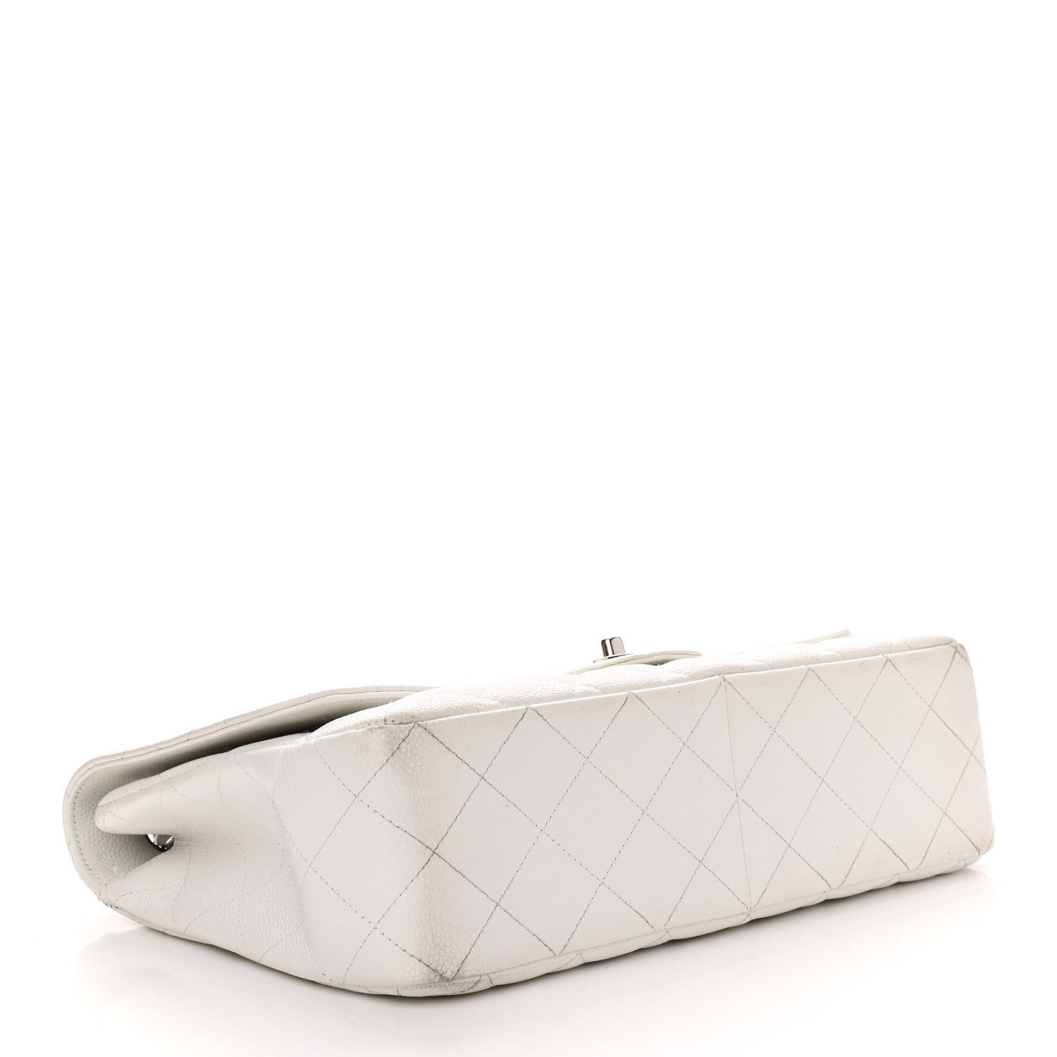 Chanel Caviar Quilted Jumbo Single Flap White 4 of 19
