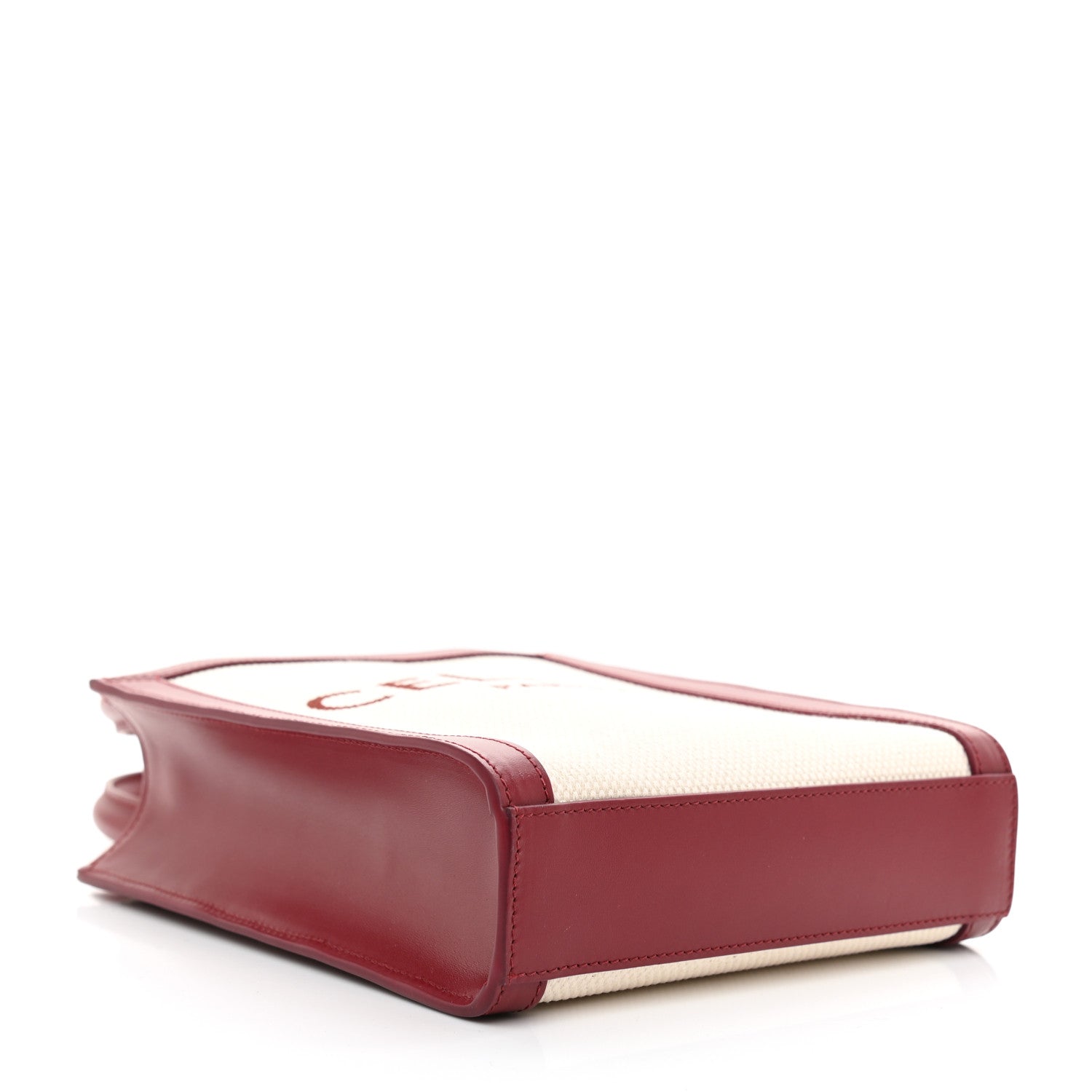 Celine Canvas Calfskin Mini Vertical Cabas Natural Carmin 5 of 8