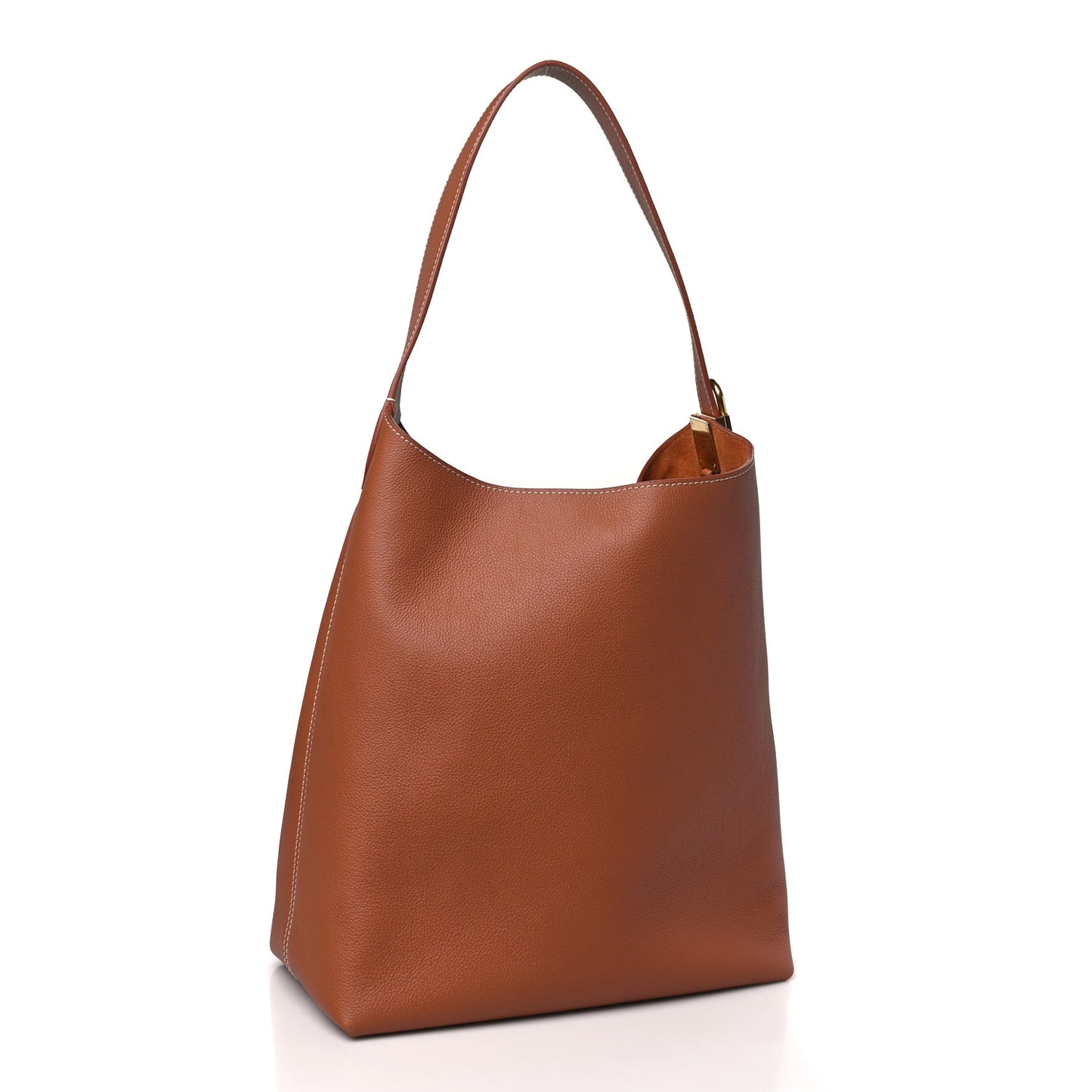 Grained Calfskin Low Key Hobo MM Cognac