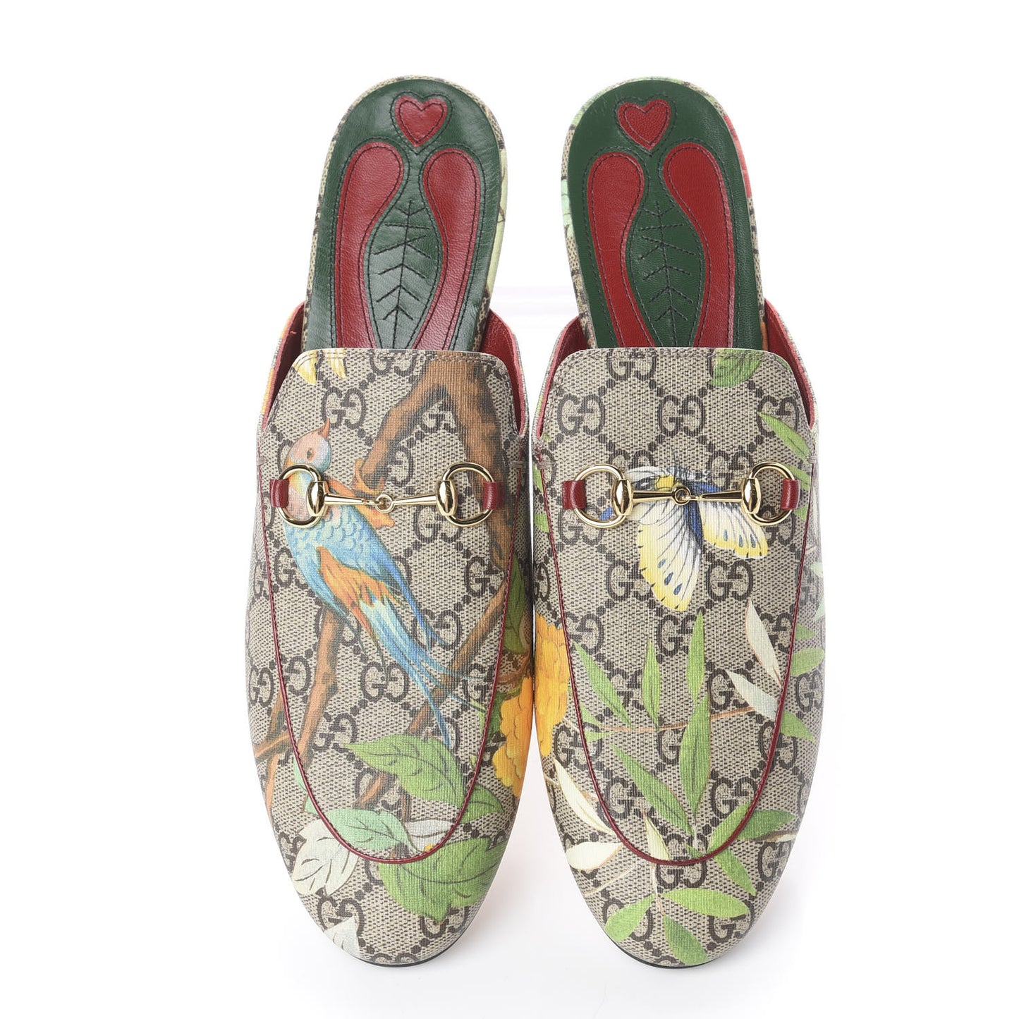 GG Supreme Monogram Tian Womens Princetown Slippers 42 Beige Ebony Multicolor