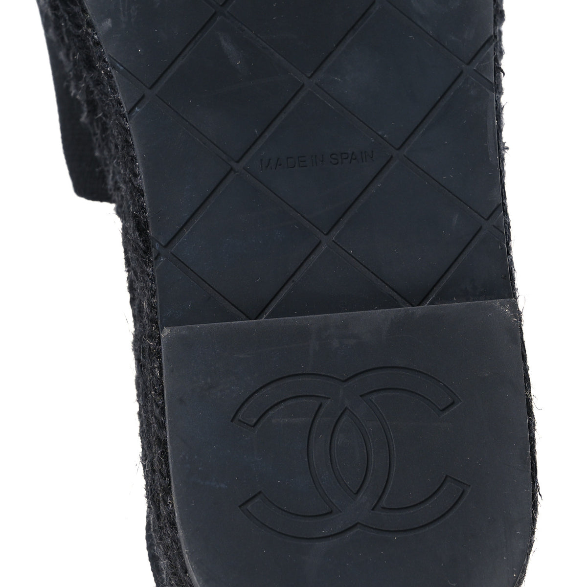 Chanel Canvas Strass CC Espadrille Slingback Sandals 38 Black 8 of 9