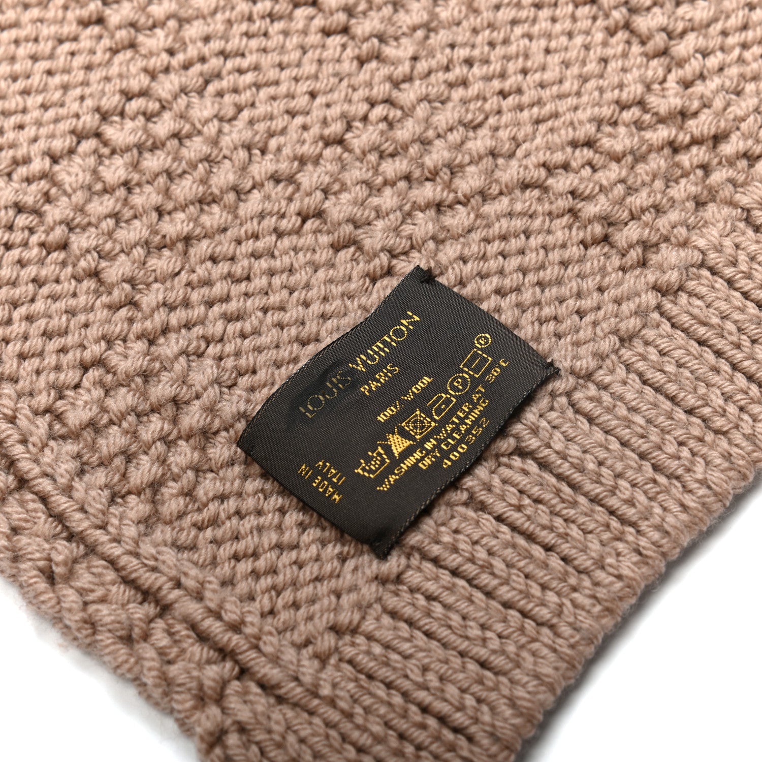 Louis Vuitton Wool Scarf Beige 2 of 4