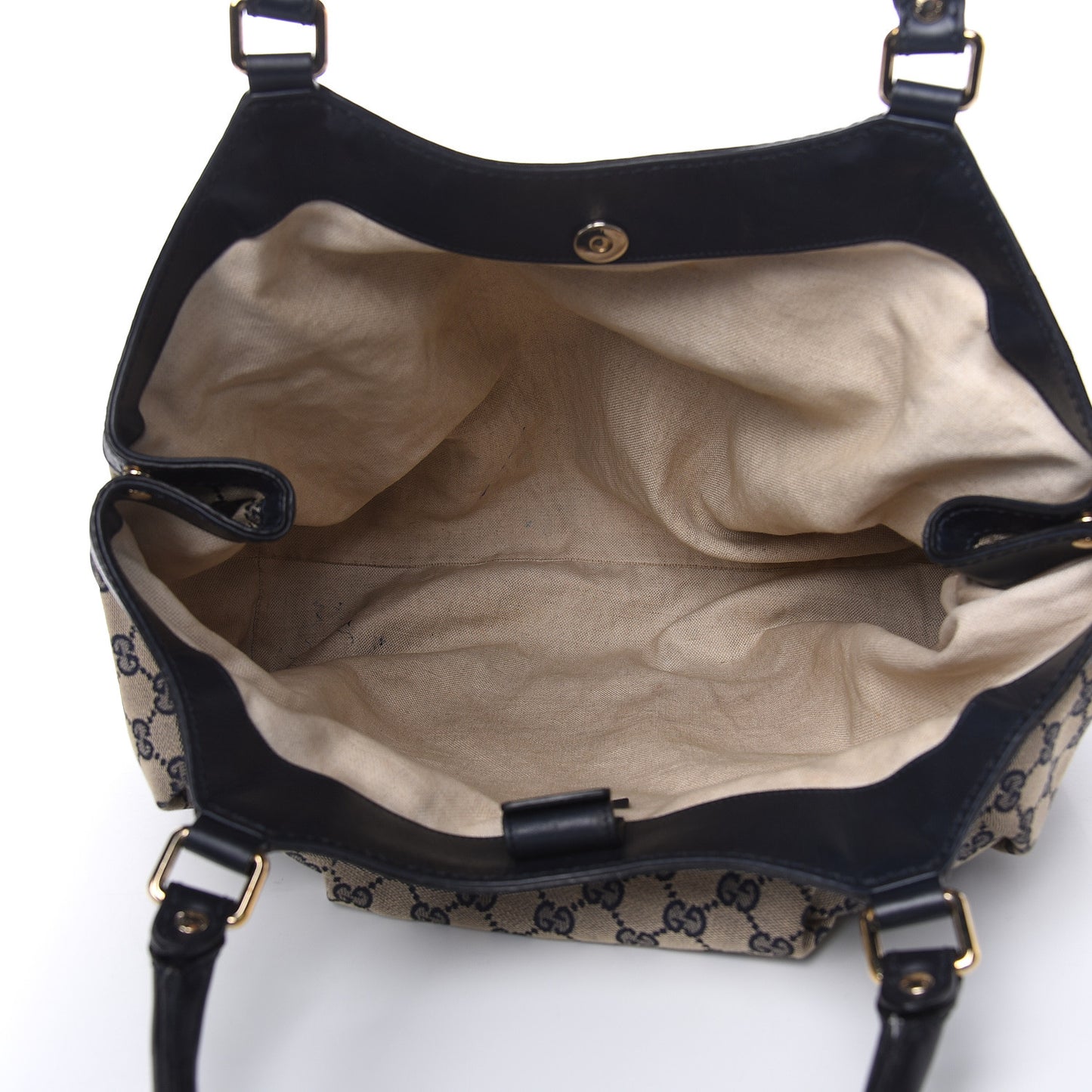 Monogram Calfskin Large Sukey Tote Beige Blue
