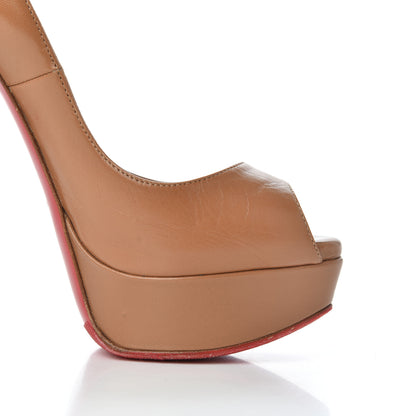 Christian Louboutin Calfskin Lady Peep 150 Pumps 36 Safari 17 of 25
