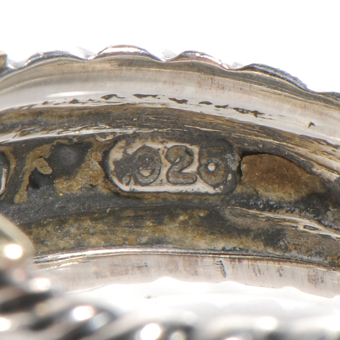 Sterling Silver 14k Yellow Gold X Crossover Ring 6.5
