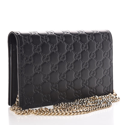 Gucci Guccissima Signature Bowy Chain Wallet Black 3 of 11