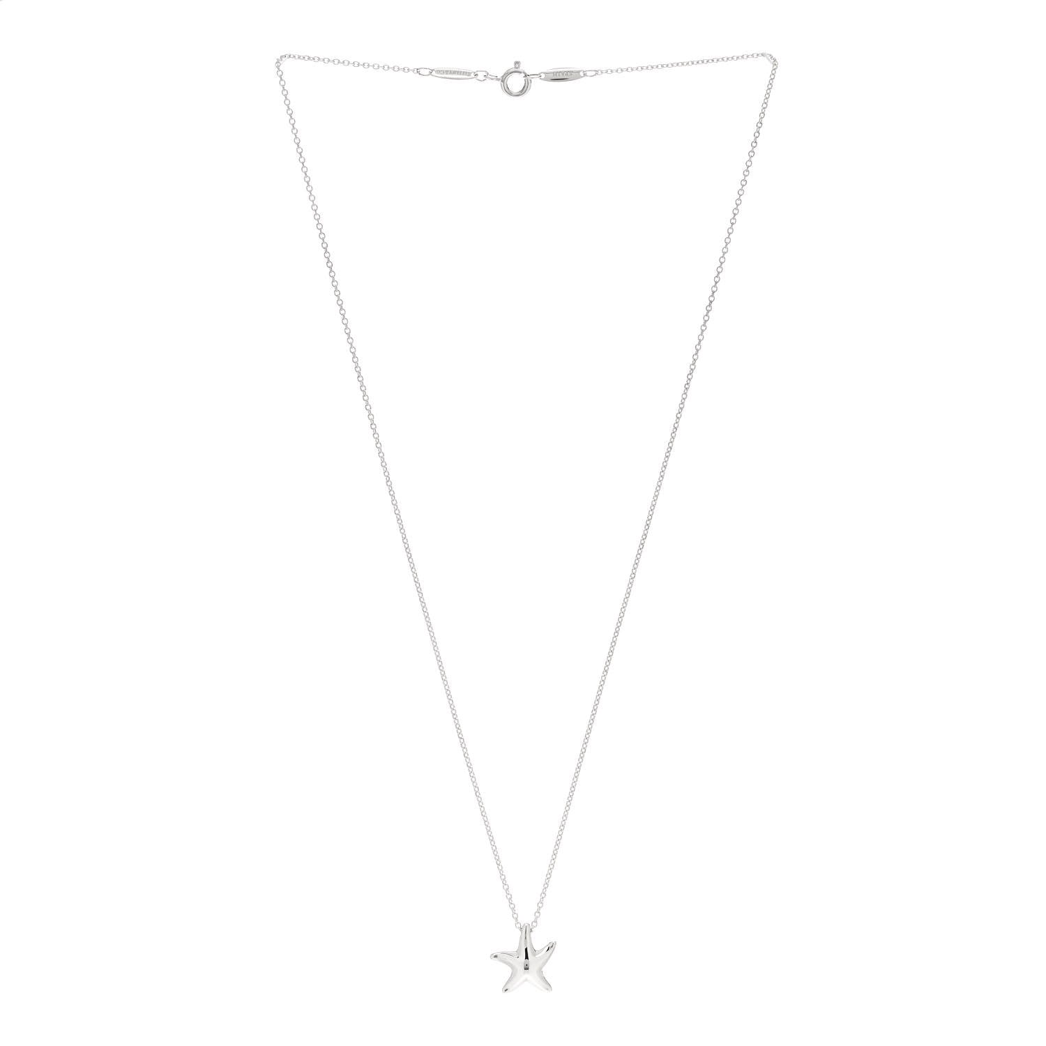 Tiffany Sterling Silver 12mm Elsa Peretti Starfish Pendant Necklace 3 of 6