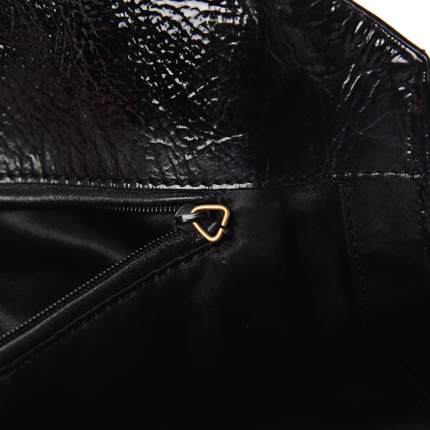 Saint Laurent Patent Crocodile Embossed Tribute Tote Black 13 of 16
