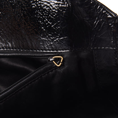 Saint Laurent Patent Crocodile Embossed Tribute Tote Black 13 of 16