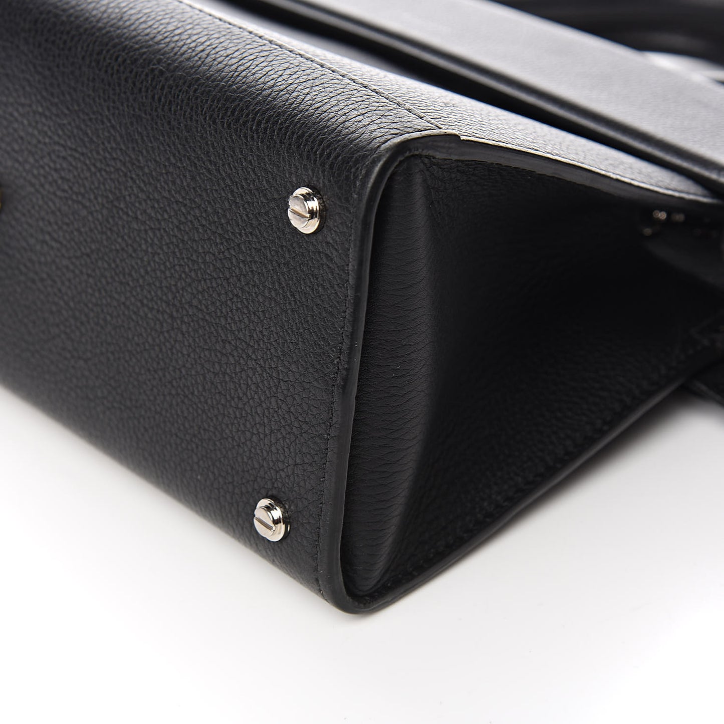 Grained Calfskin Small Horizon Satchel Black
