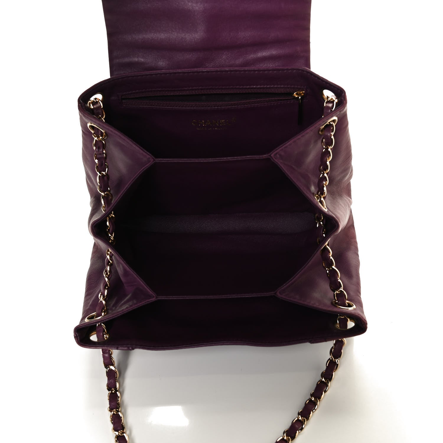 Chanel Lambskin Quilted Accordion Mademoiselle Flap Purple 5 of 10