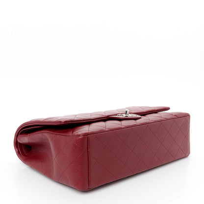 Chanel Caviar Quilted Maxi Double Flap Dark Red 4 of 12