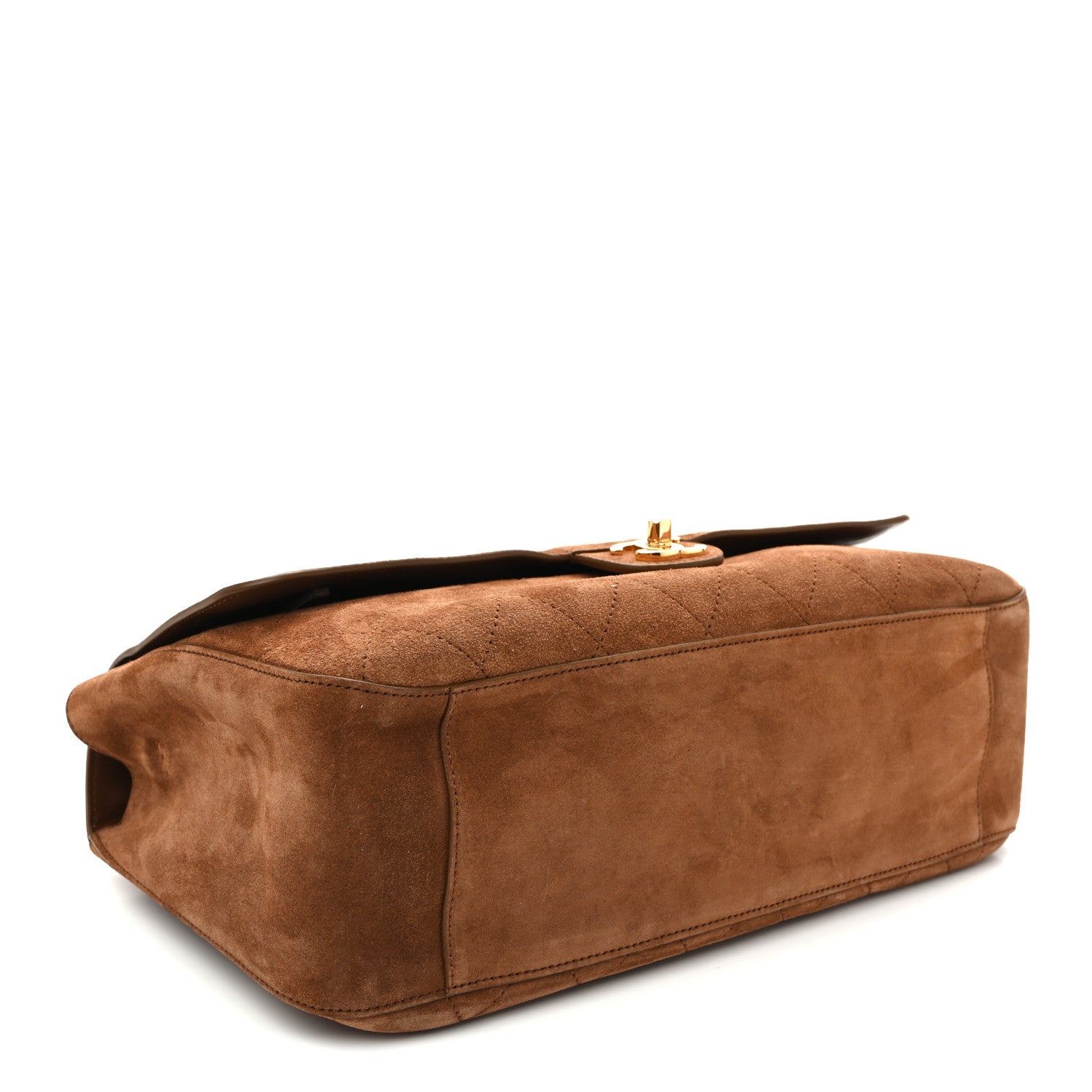 Chanel Suede Calfskin Small Souplissimo Maxi Flap Camel 4 of 10