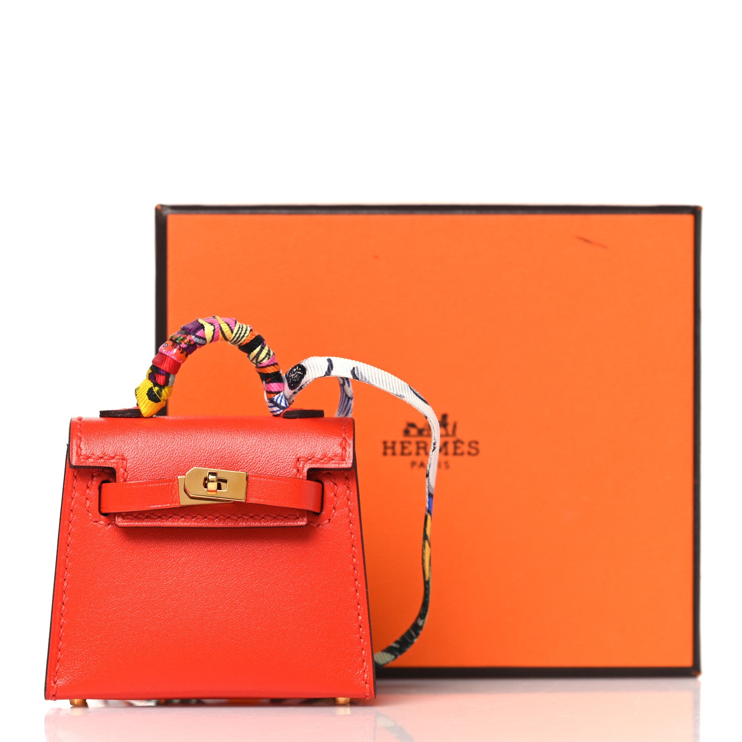 Hermes Tadelakt Mini Kelly Twilly Bag Charm Capucine 6 of 6