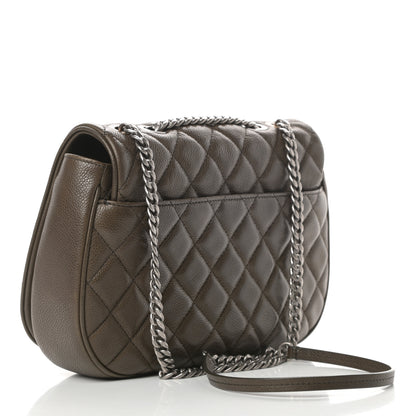 Chanel Caviar Quilted Casual Pocket Messenger Flap Khaki 3 of 13
