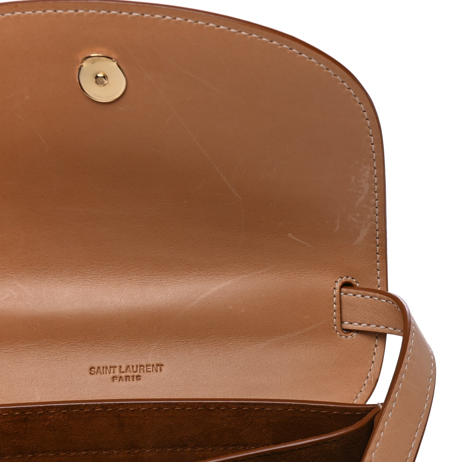 Saint Laurent Smooth Vintage Calfskin Small Kaia Satchel Brown Gold 6 of 6