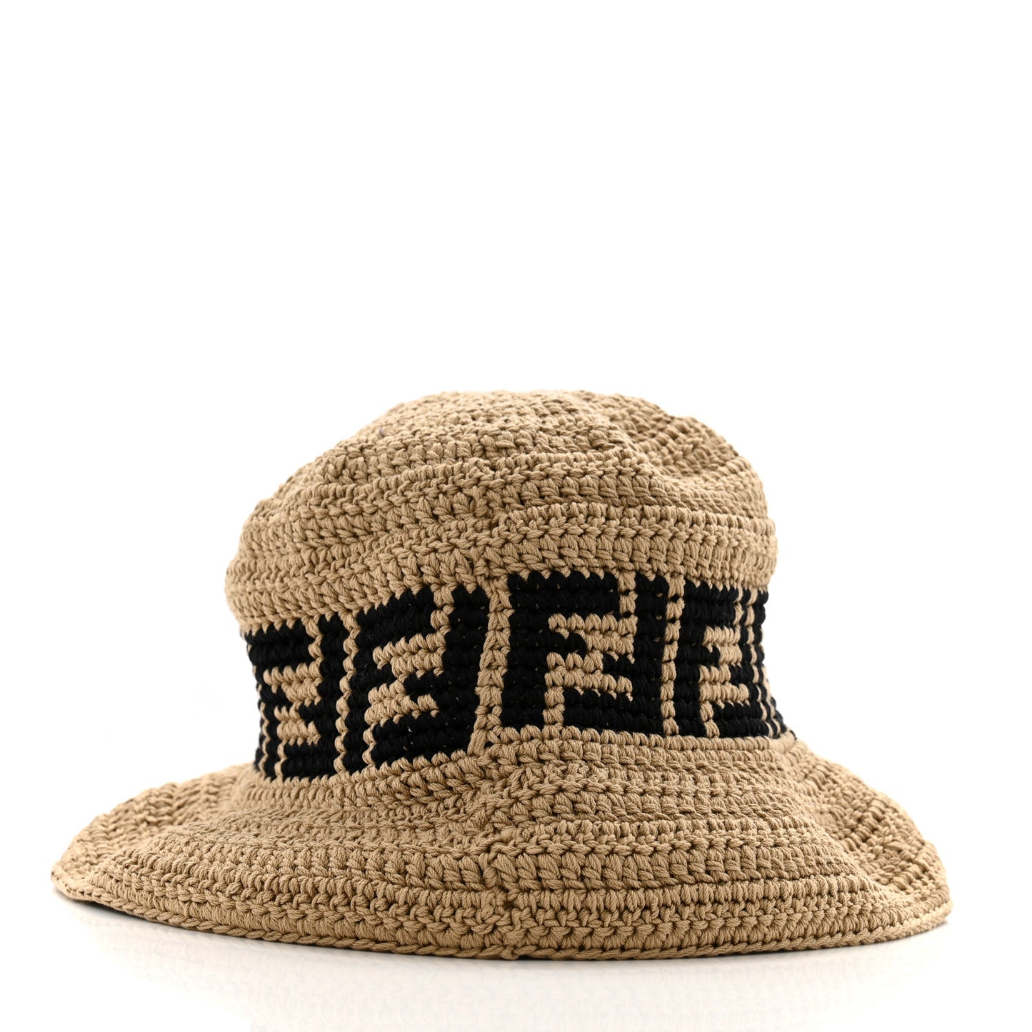 Cotton FF Woven Bucket Hat S Naturale Black