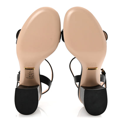 Gucci Lifford Calfskin GG Marmont Ankle Wrap 75mm Sandals 36.5 Black 6 of 9