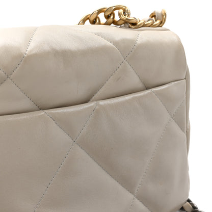 Chanel Goatskin Quilted Medium Chanel 19 Flap White 12 of 13