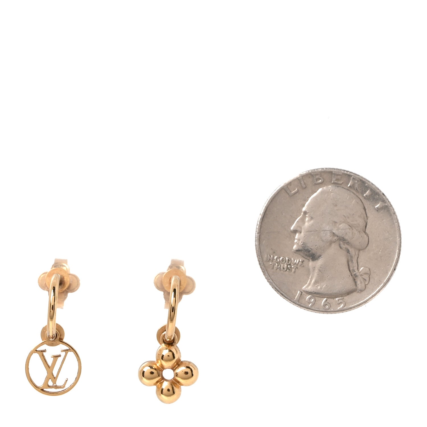 Louis Vuitton Brass Blooming Earrings Gold 2 of 5