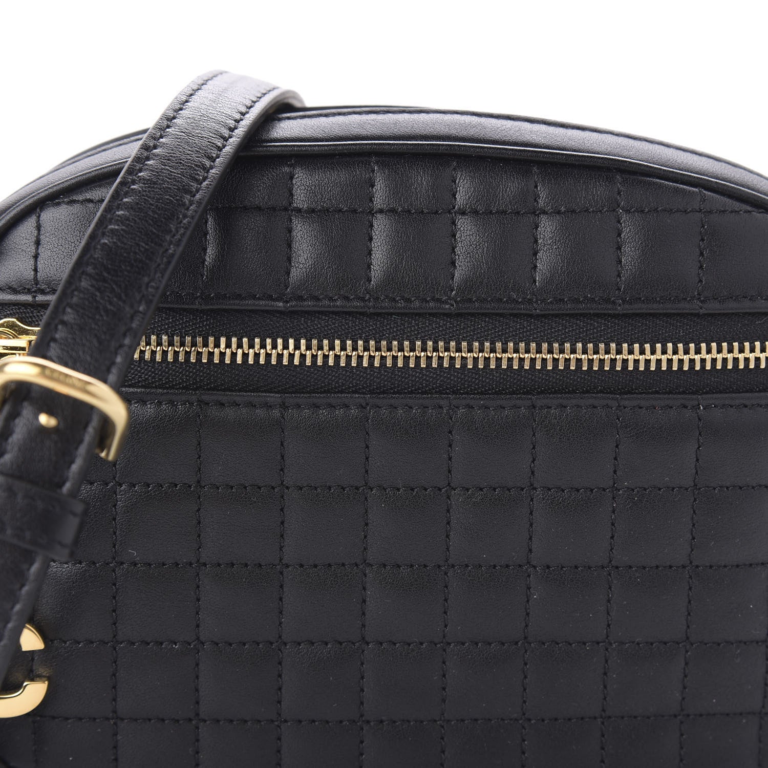 Celine Calfskin Quilted Small C Charm Bag Black 10 of 10