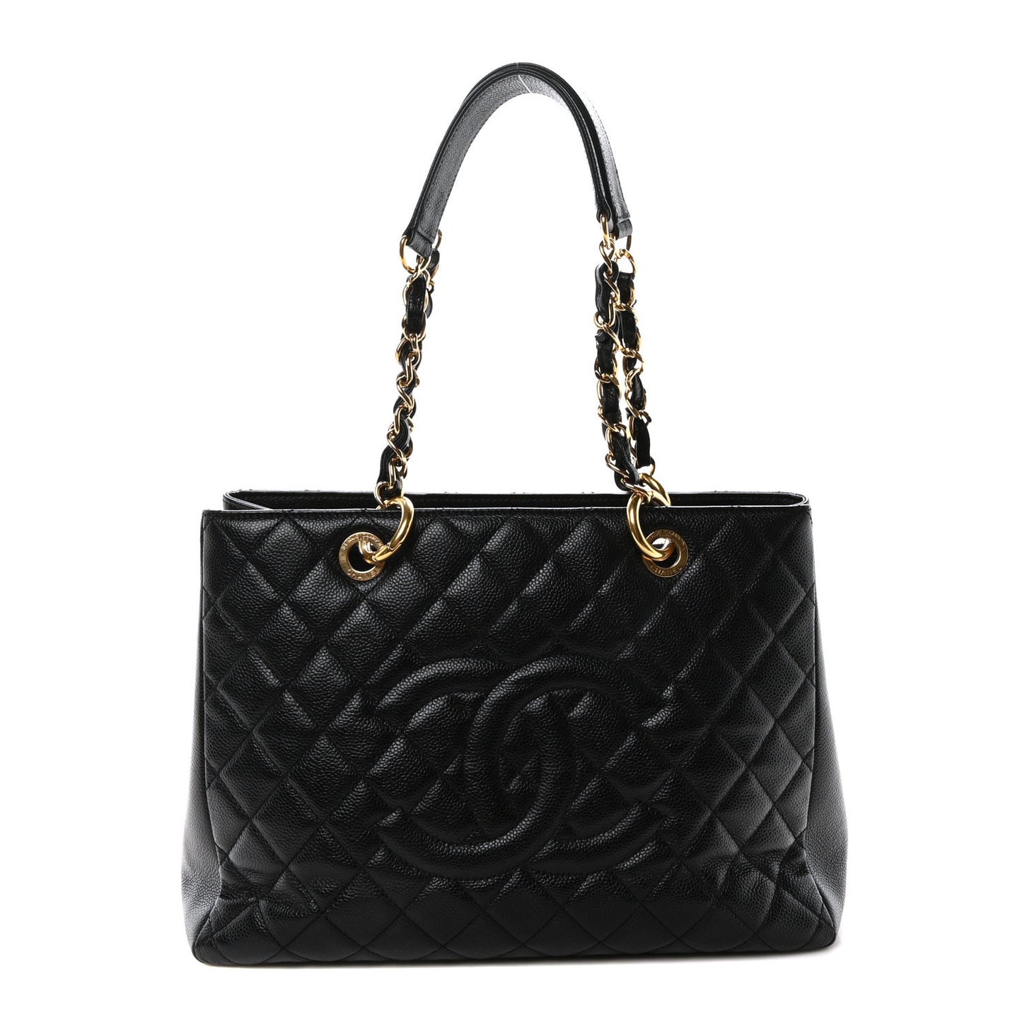 Caviar Quilted Grand Shopping Tote GST Black