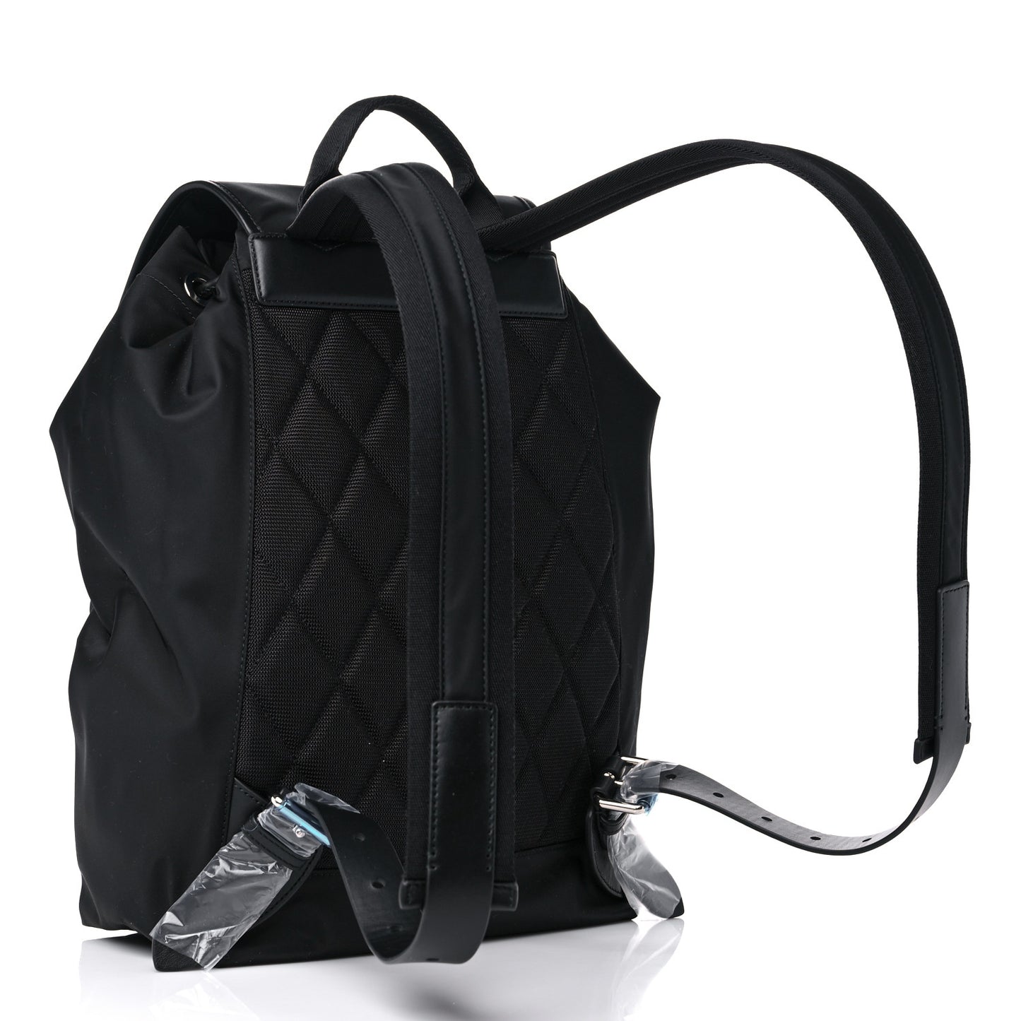 Nylon Logo Print Backpack Black