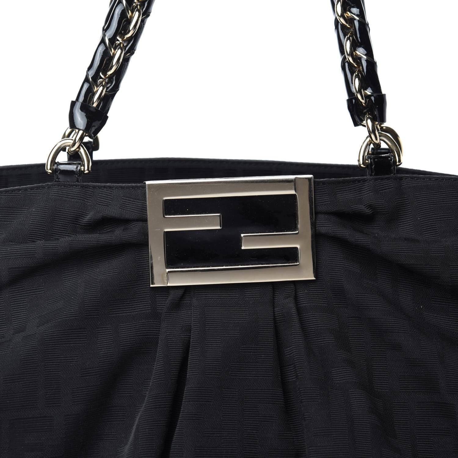 Fendi Zucca Enamel Mia Tote Black 9 of 9