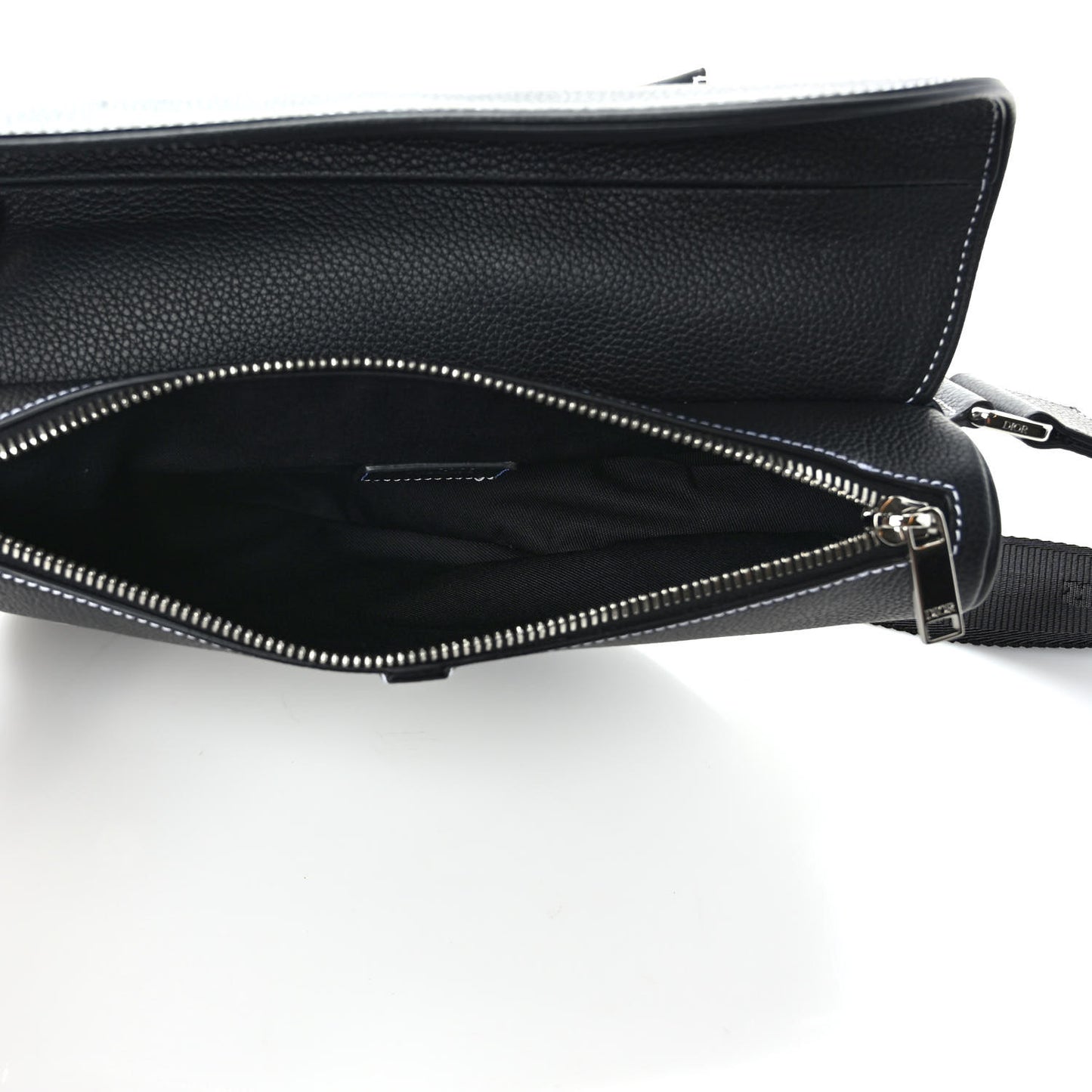 Calfskin Mens Saddle Bag Black