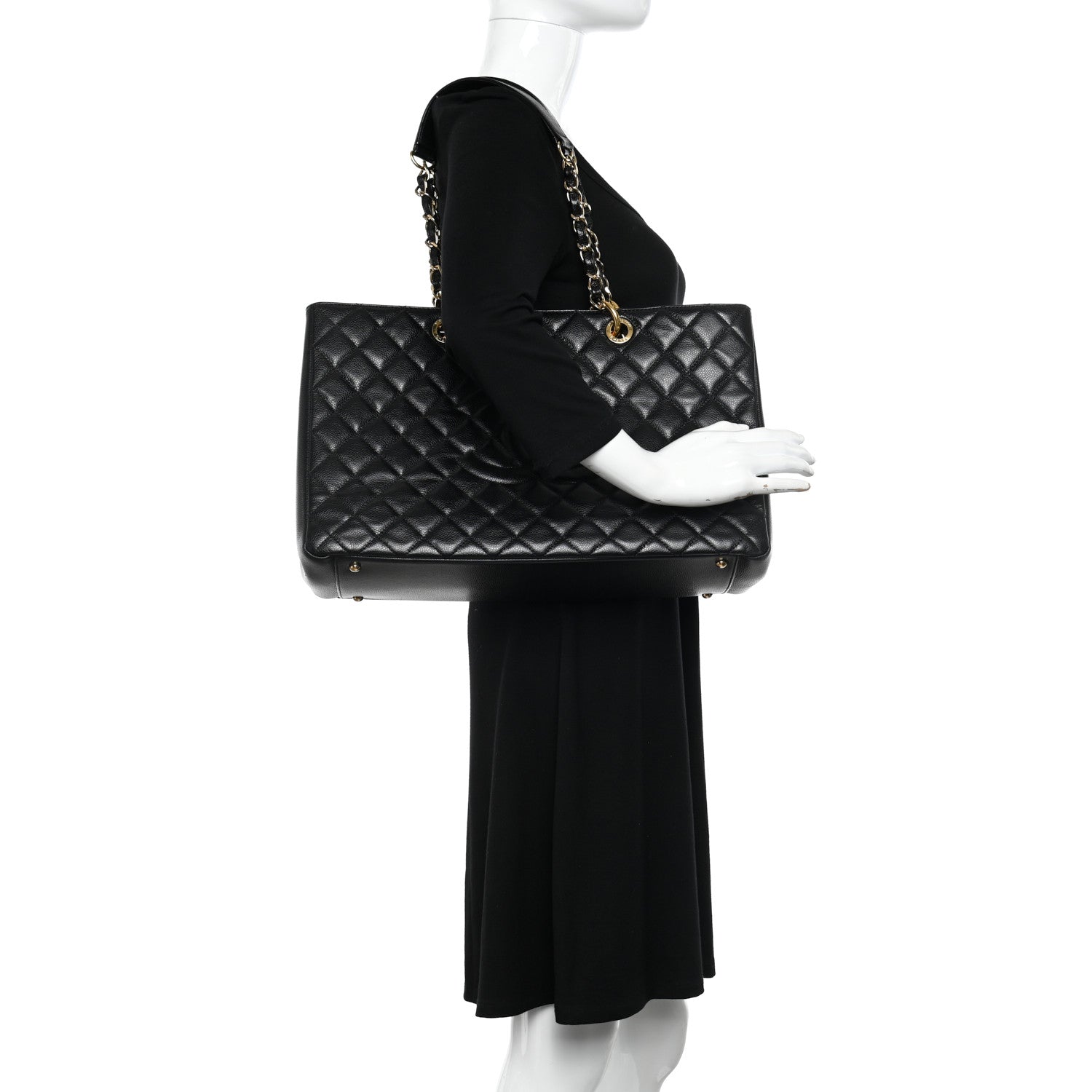 Chanel Caviar Quilted XL Grand Shopping Tote GST Black 2 of 11