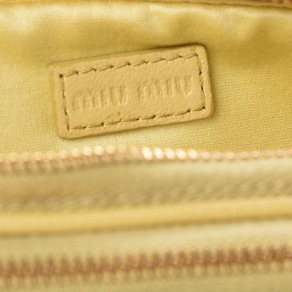 Miu Miu Goatskin Madras Double Zip Pochette Clutch Limone 8 of 8