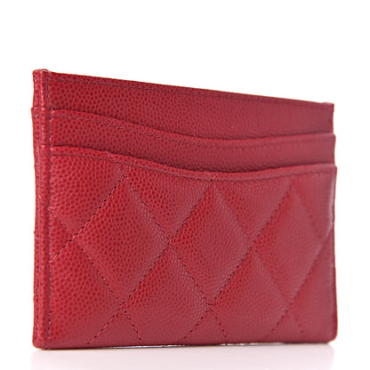 Chanel Caviar Quilted Card Holder Dark Pink 3 of 9
