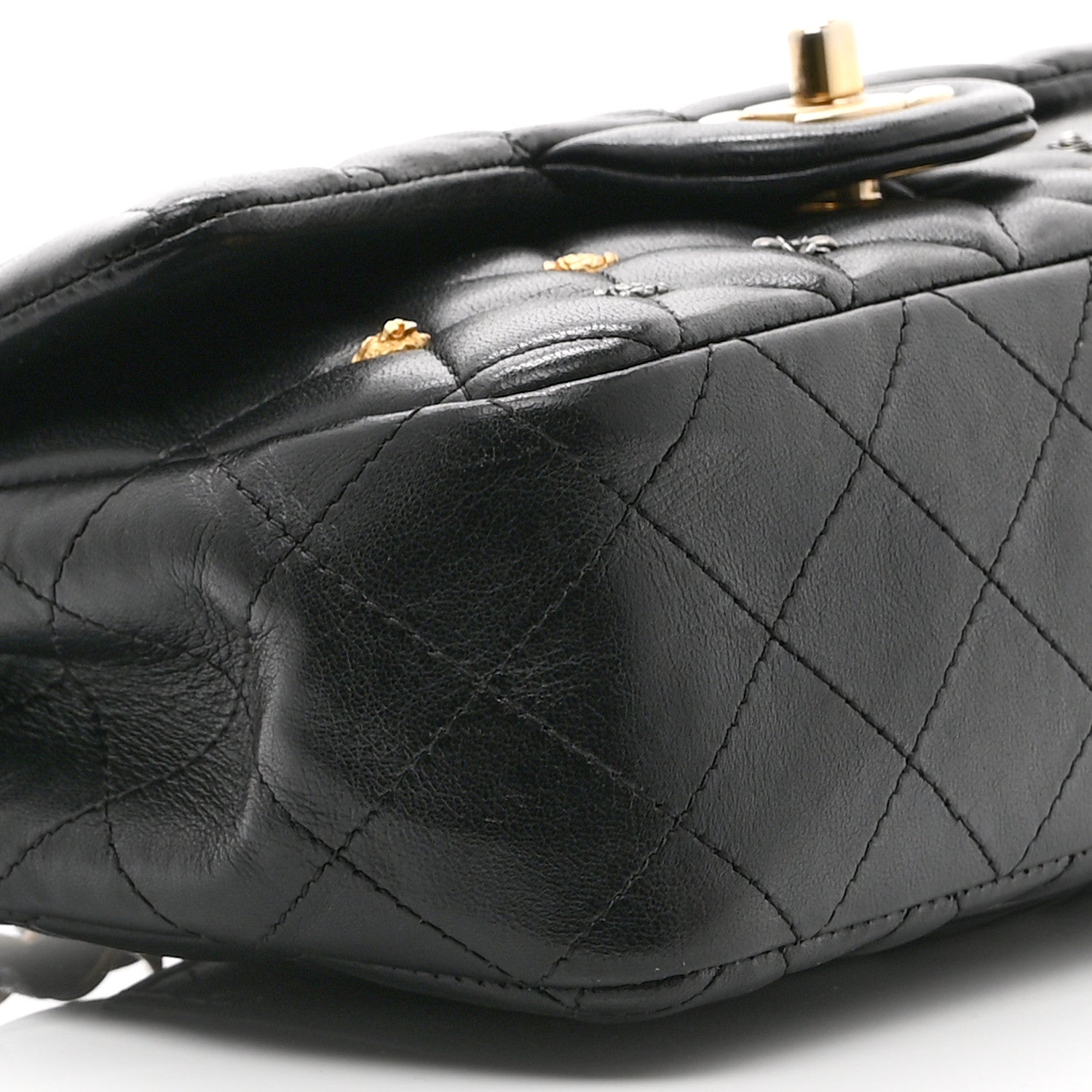 Chanel Lambskin Quilted Studded Mini Rectangular Flap Black 10 of 10