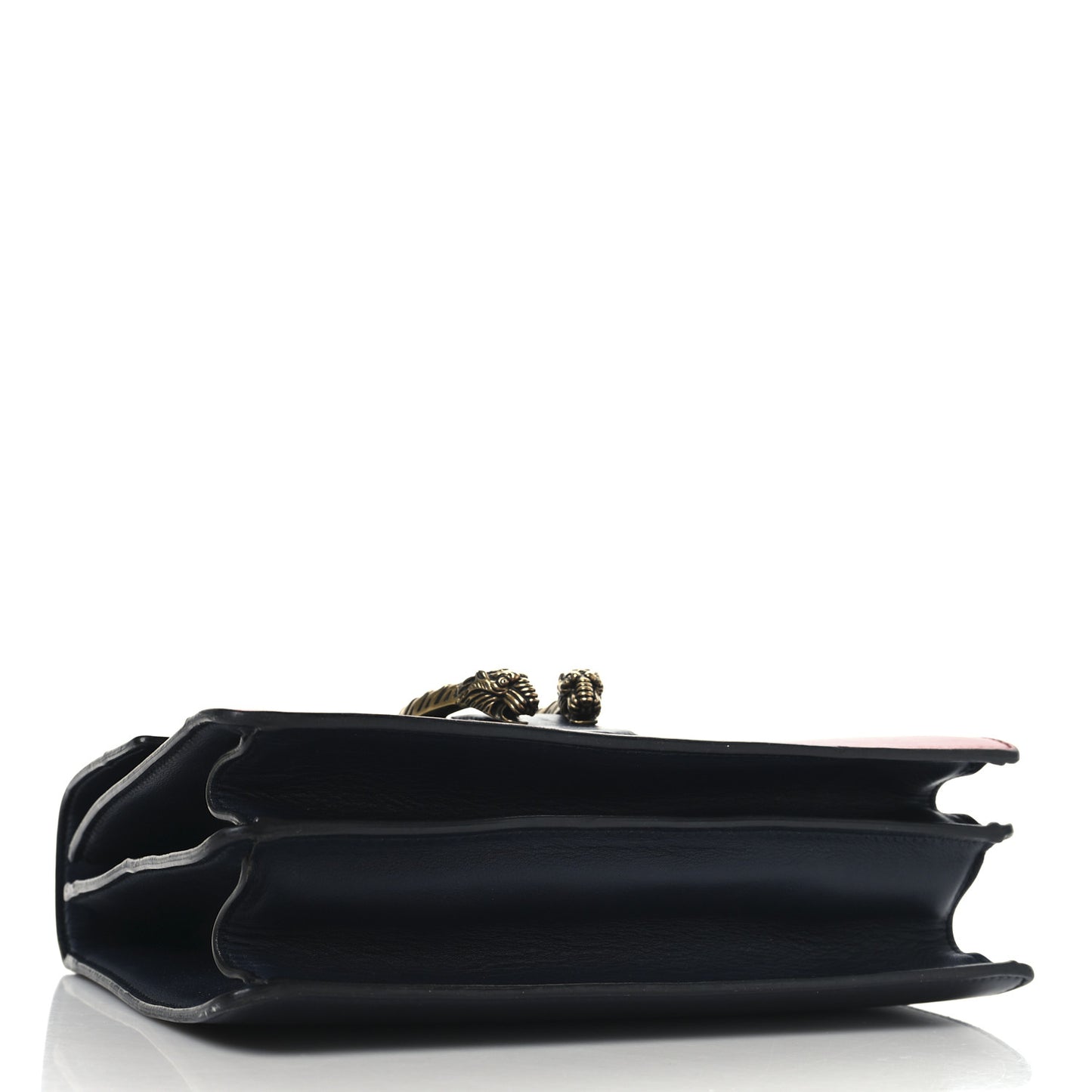 Moon Calfskin Bamboo Web Medium Dionysus Top Handle Bag Blue Emerald Hibiscus Red