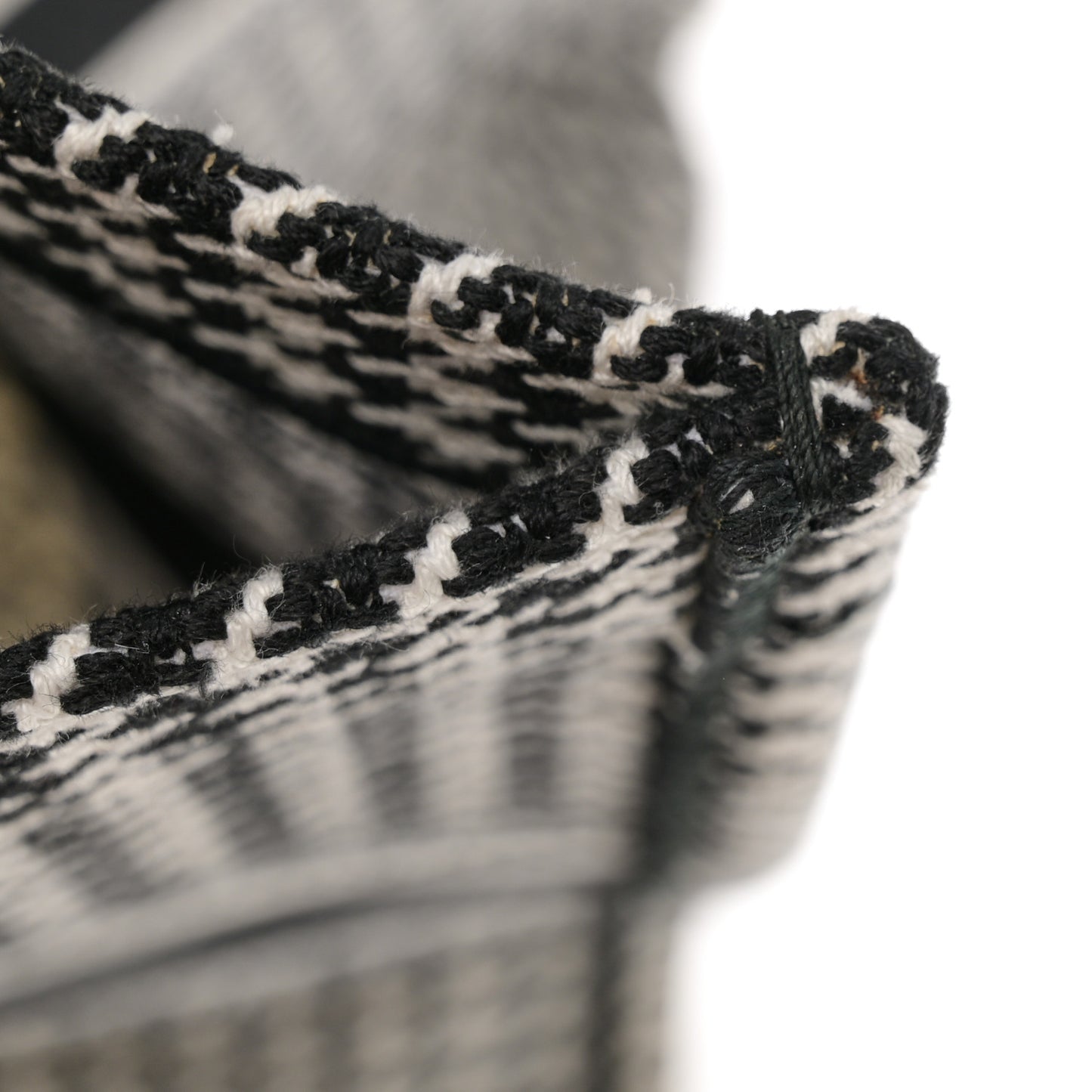 Canvas Houndstooth Embroidered Large Book Tote Black White