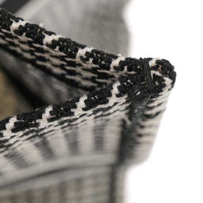Christian Dior Canvas Houndstooth Embroidered Large Book Tote Black White 12 of 12