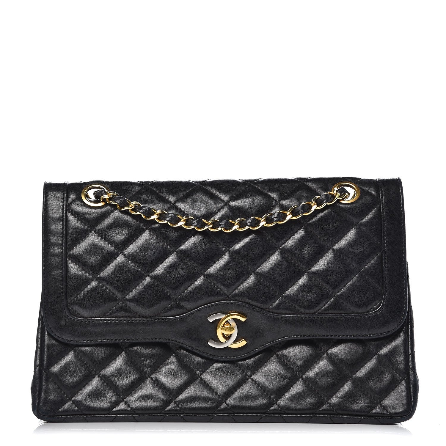 Chanel Lambskin Quilted Medium Double Flap Black 1 of 16