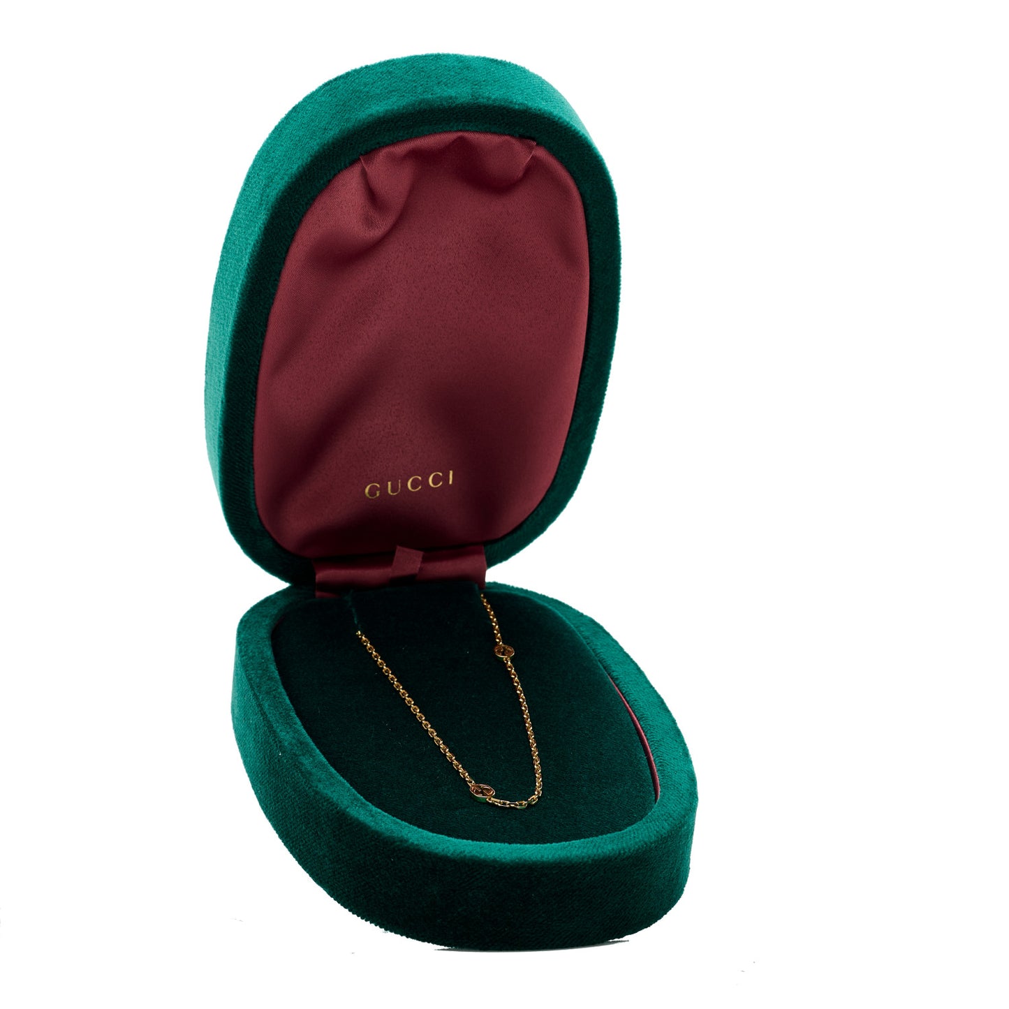 18K Yellow Gold Running GG Station Necklace