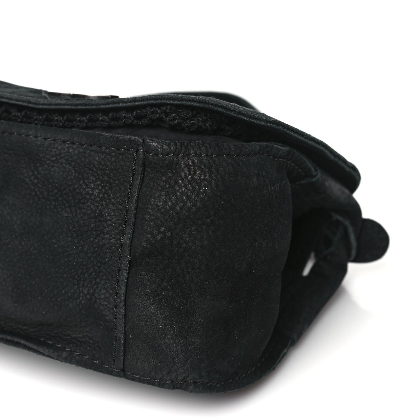 Bullskin Suede Small Highlander Messenger Flap Black