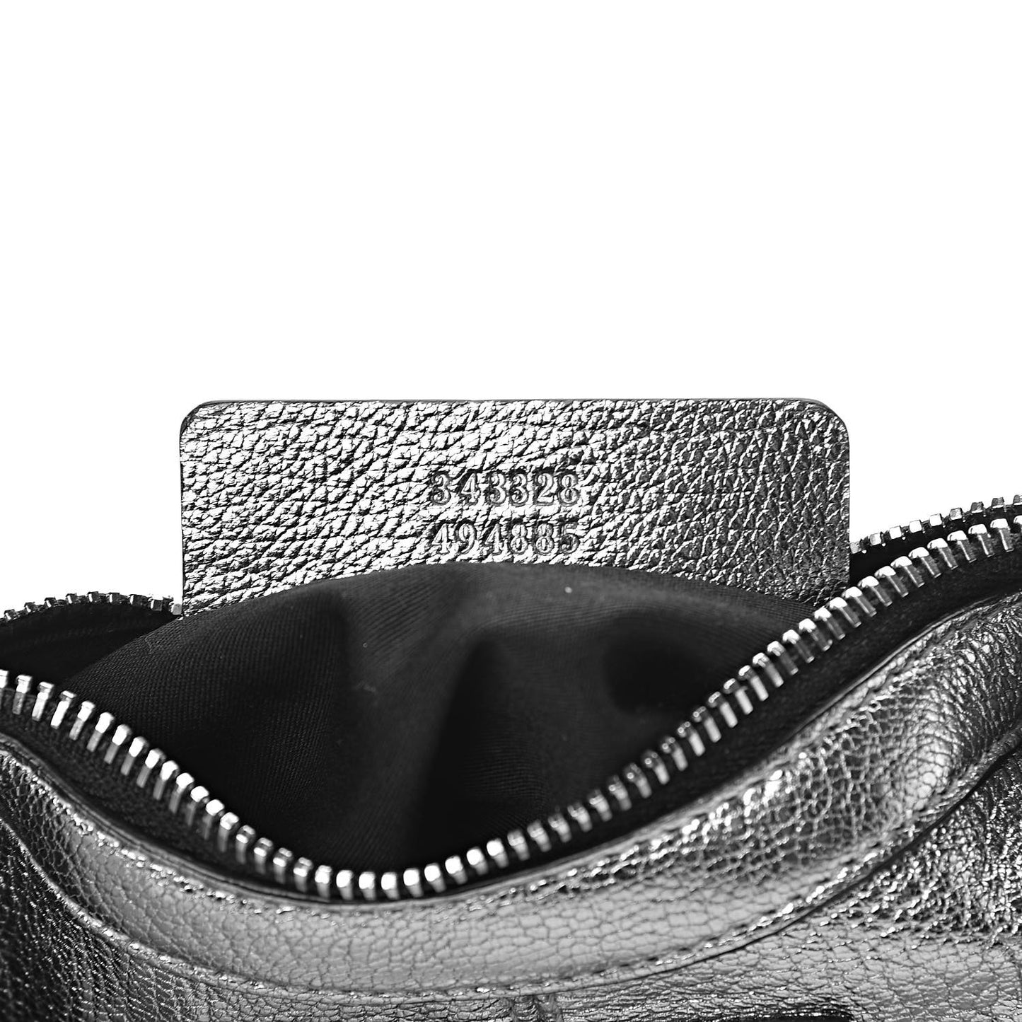 Metallic Lambskin De Manta Clutch Silver