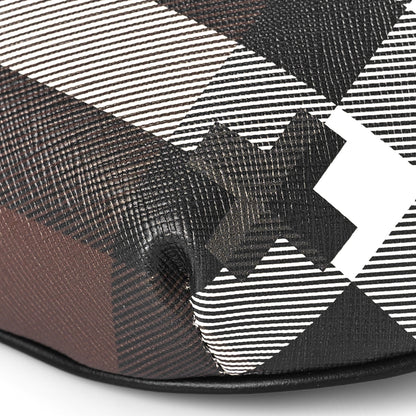 Burberry E-canvas Geometric Check Bum Bag Dark Birch Brown White 8 of 9