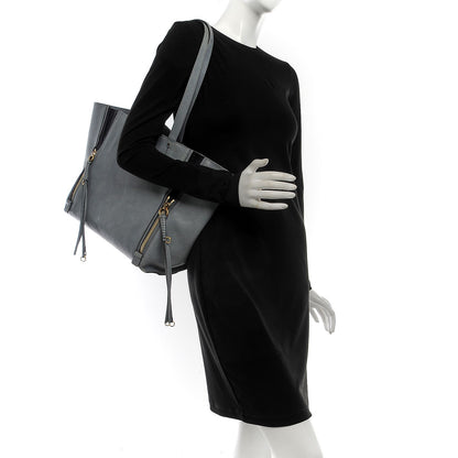 Chloe Smooth Calfskin Medium Milo Shopping Tote Cloudy Blue 2 of 9