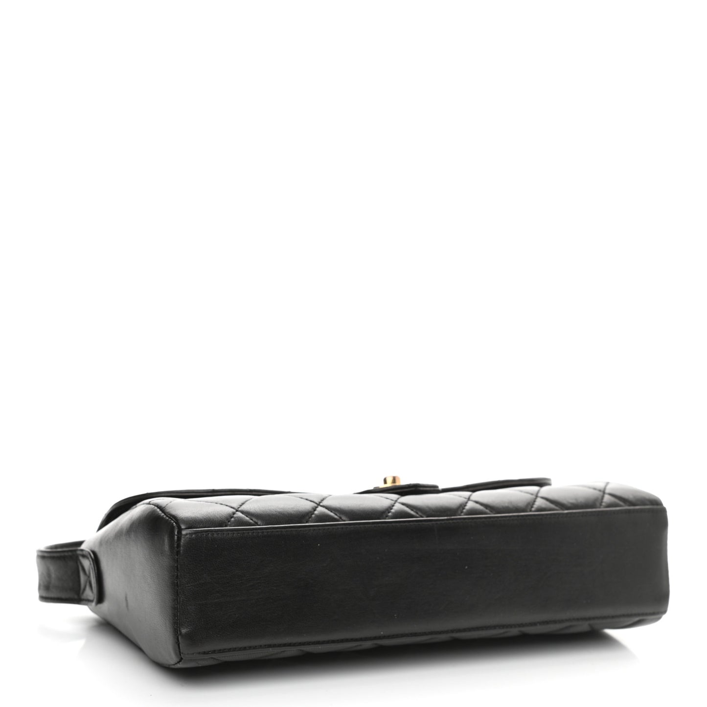 Lambskin Quilted CC Flap Shoulder Bag Black